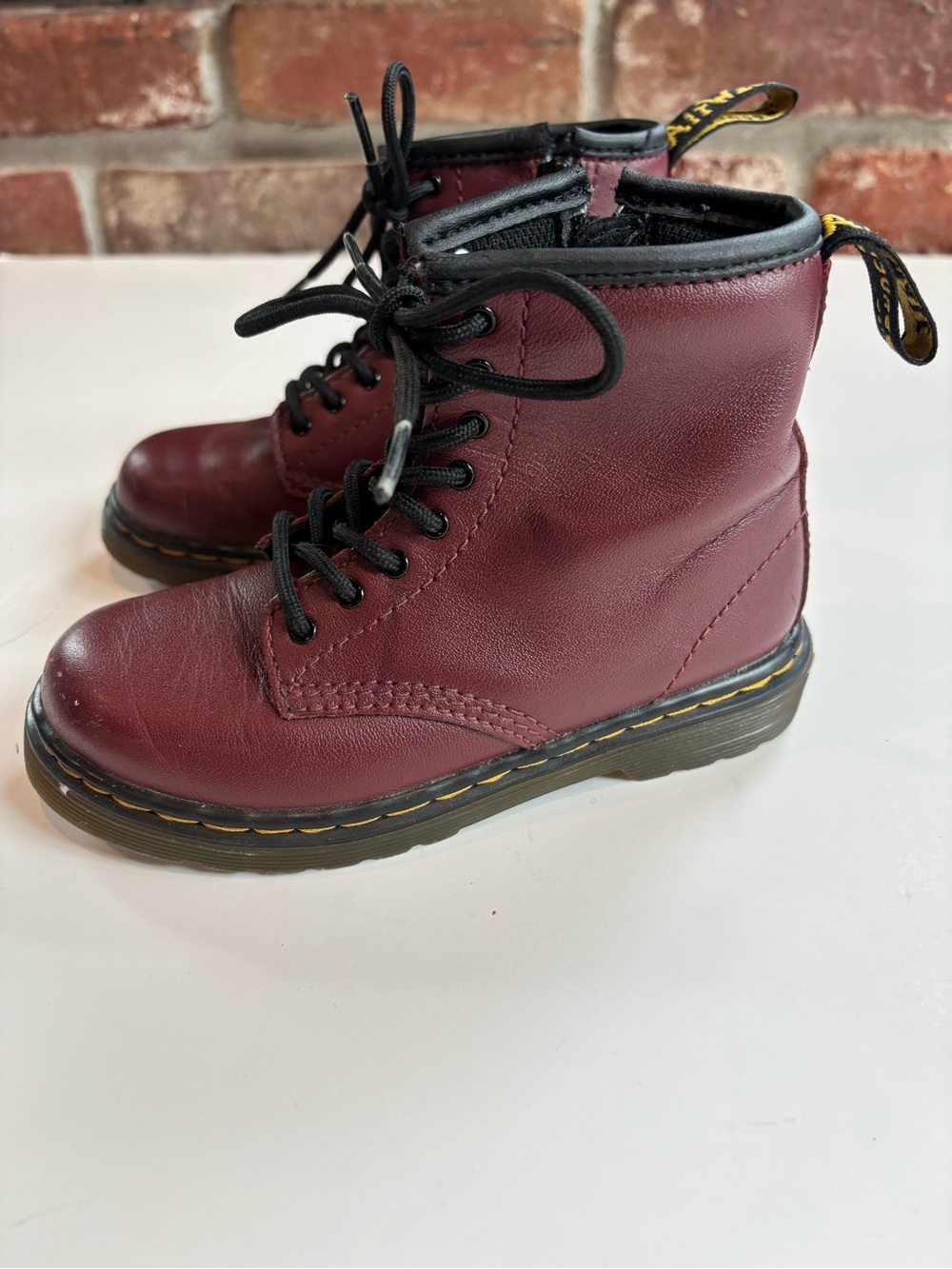 Dr Marten 1460T Burgundy Lace Up/Zip Up Combat Boots Toddler Girl Size 10
